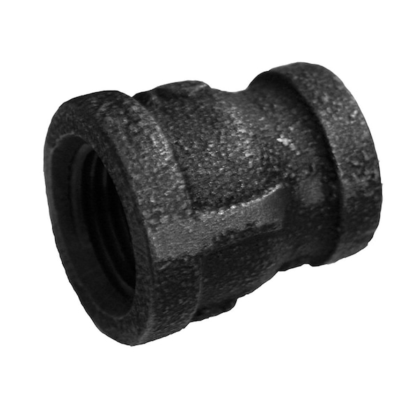 2-1/2in. x 1-1/2in. Black Iron Reducing Coupling, Banded